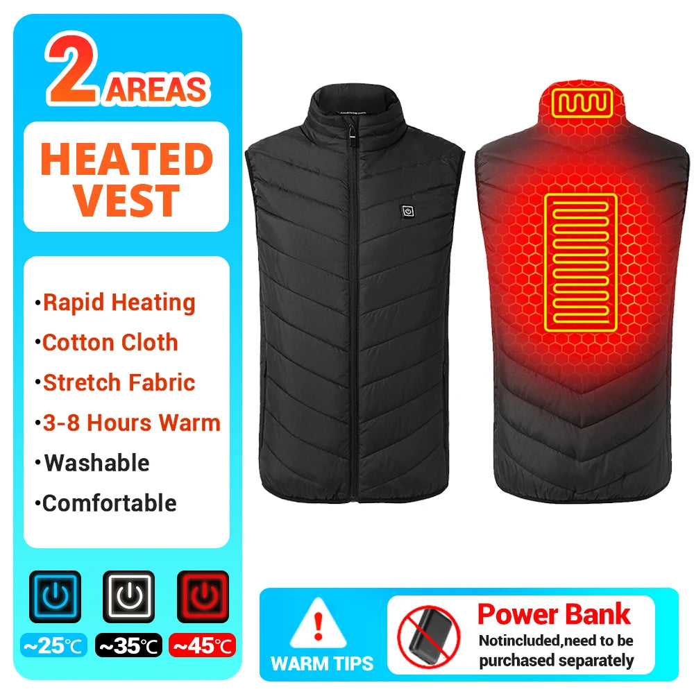 21 Heated Vest Winter Electric Heated Jackets Men Women Sportswear Heated Coat Coat Motorcycle USB Heating Jacket For Camping