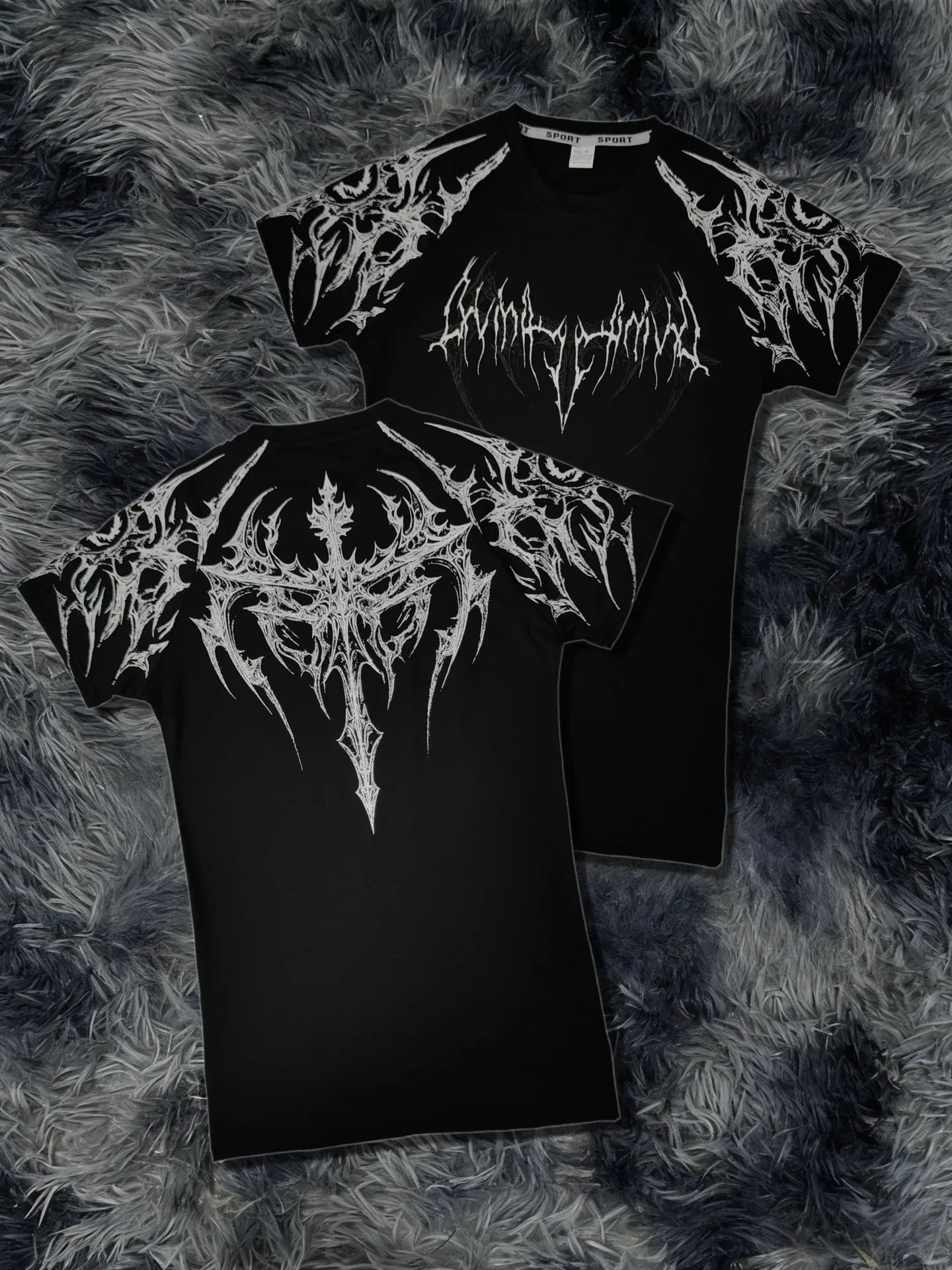 Compression T-shirt Gothic Metal Print Men Women Punk Streetwear Short Sleeve Fitness Top Slim Fit Y2k Aesthetic Unisex Gym Tee