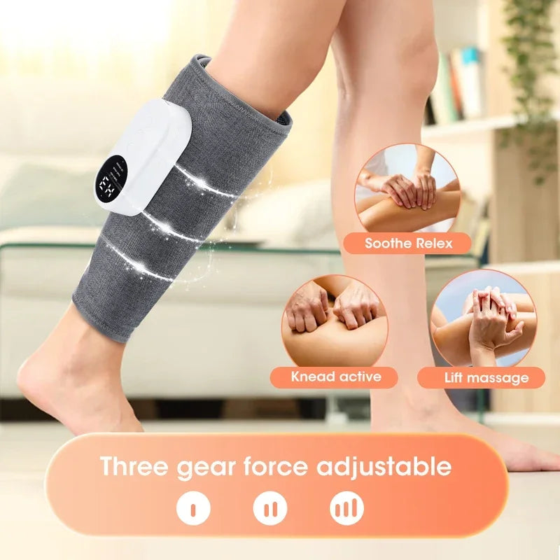 Leg Massager with Heat and Compression, Legs Massage for Circulation and Pain Relief , Heating Calf Leg Air Compression Massager