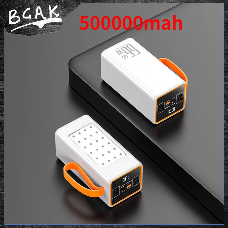 500000MAH 100000mah 200000mah 300000mahPowerbank Fast Charging Real Capacity BCAK with Built-in Cable Super Large Capacity