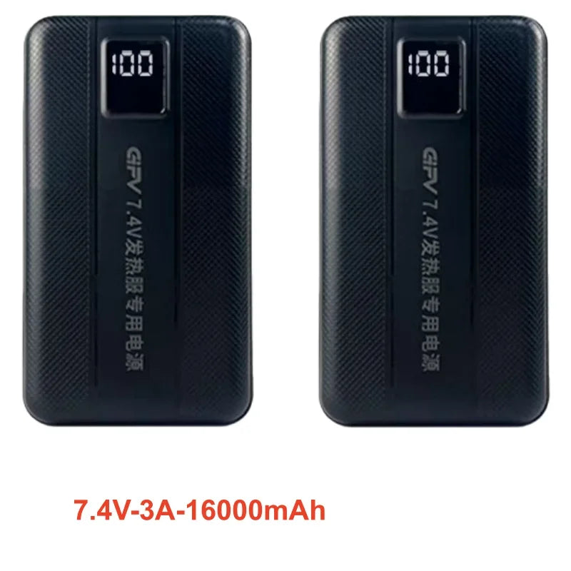 New Large Capacity 7.4V/3A/16000mAh/20000mAh Power Bank High Current Heating Battery for Electric Down Jacket Vest Heated Scarf