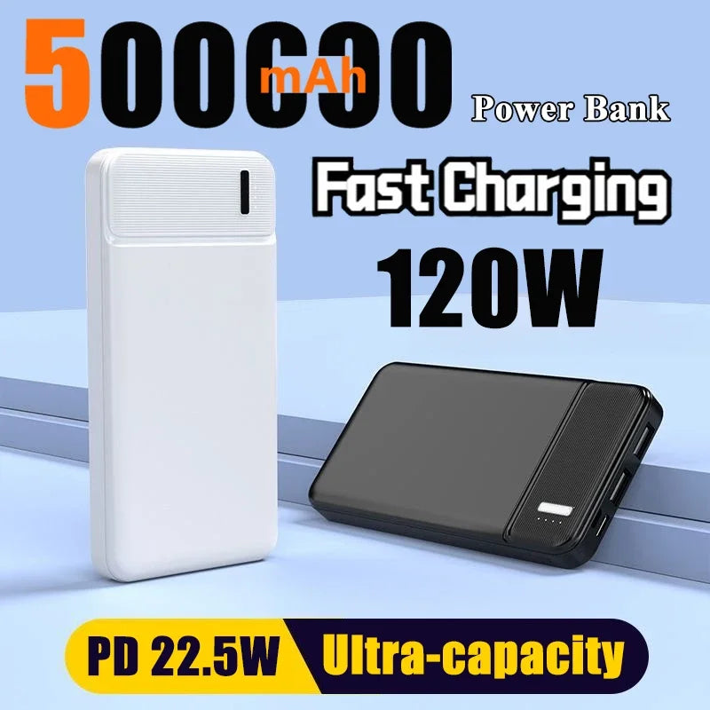 50000mAh Power Bank High Capacity 120W Portable Super Fast Charging External Battery Powerbank PD 20W For Multiple Device