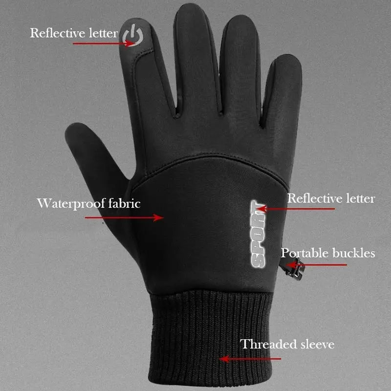 Touch Screen Winter Gloves Men Women Warm Water Resistant Windproof Thermal for Driving Running Ski Riding