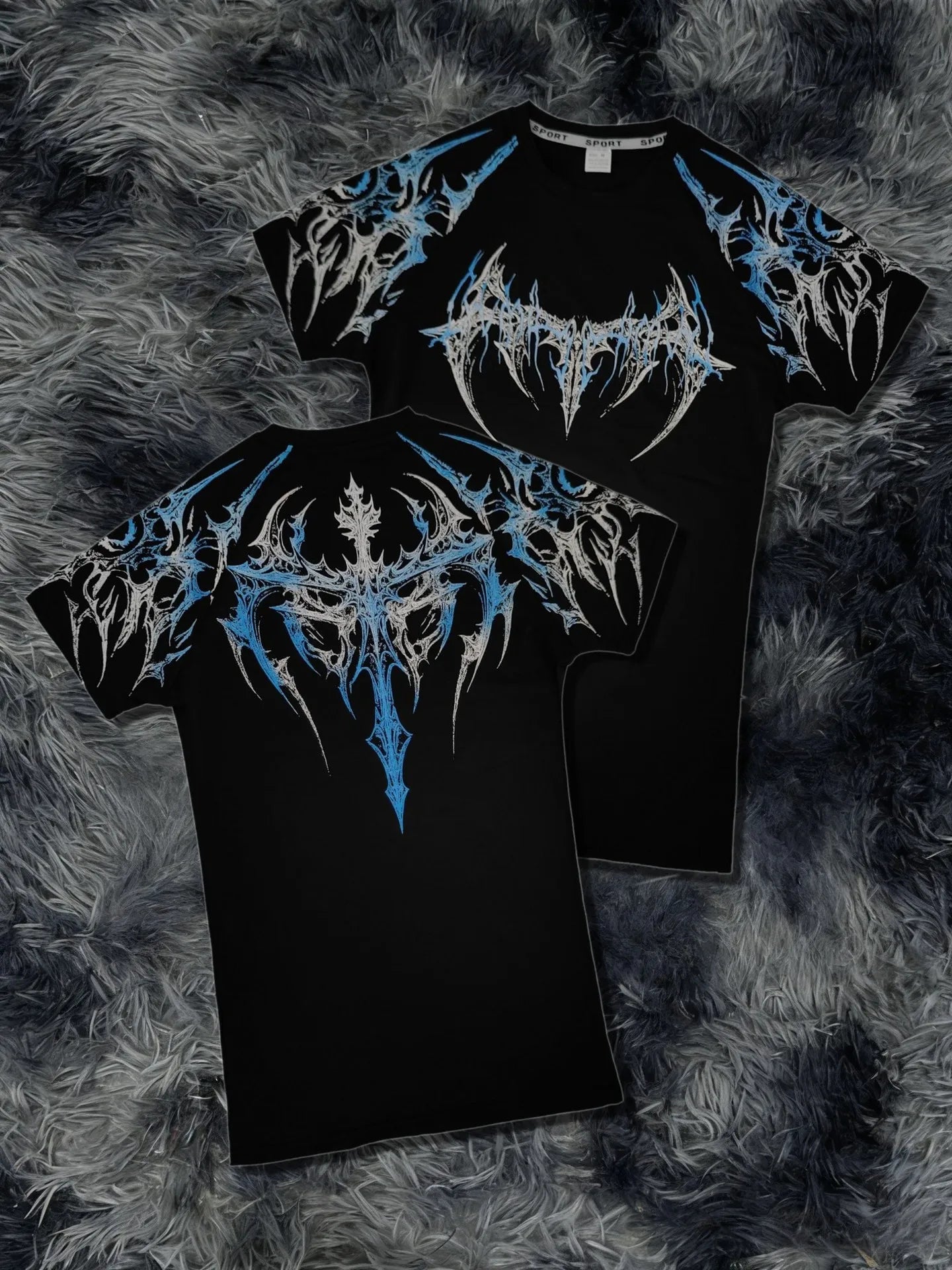 Compression T-shirt Gothic Metal Print Men Women Punk Streetwear Short Sleeve Fitness Top Slim Fit Y2k Aesthetic Unisex Gym Tee