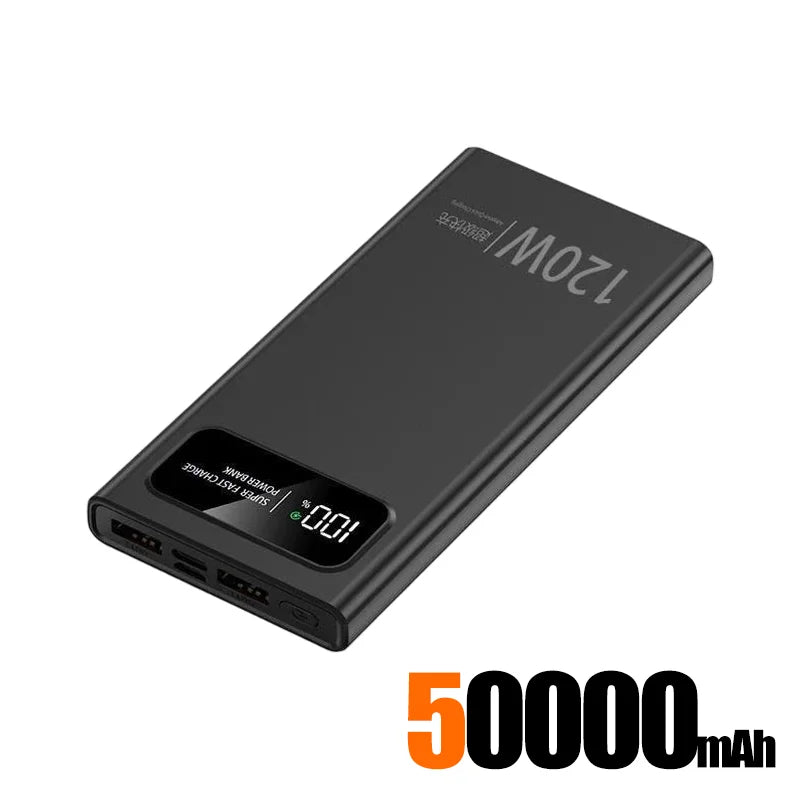 500000mAh 120W Super Fast CharginPower Bank g Portable Mobile Power Ultra large Capacity Digital Display External Battery 