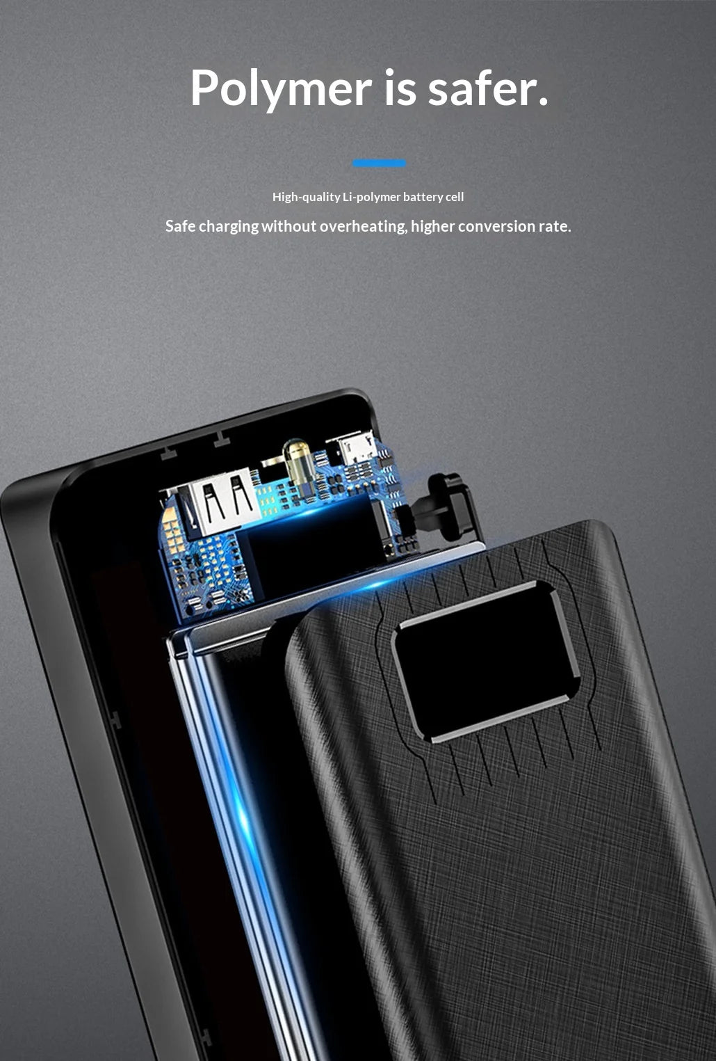 Power bank with a large capacity of 30000 mAh fast charging for mobile phones mobile power bank charging digital display