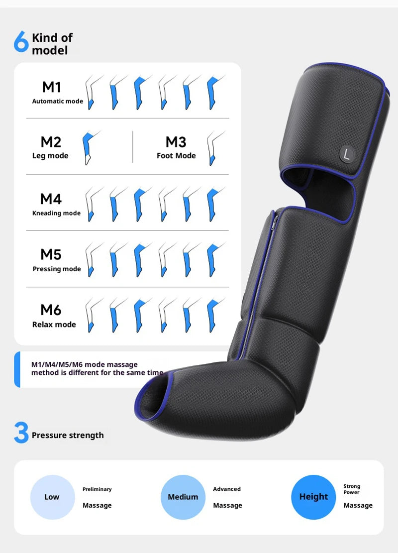 Air Compression Massage Boots Relieve Leg Fatigue Pneumatic Boots With Hot Compress Function Promote Leg Muscle Relaxation