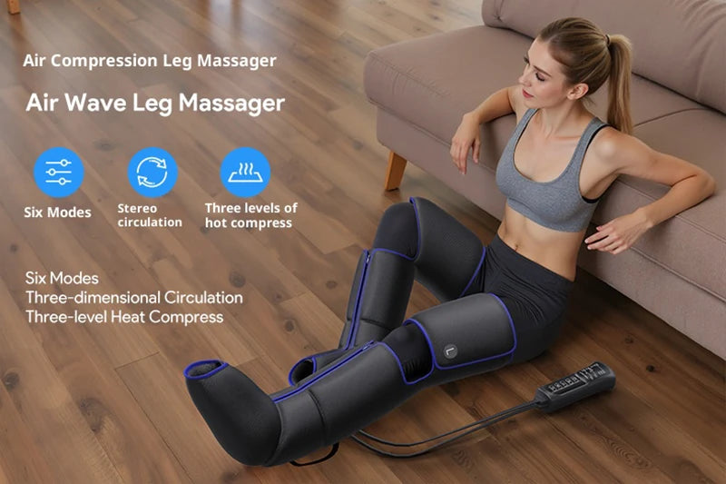 Air Compression Massage Boots Relieve Leg Fatigue Pneumatic Boots With Hot Compress Function Promote Leg Muscle Relaxation