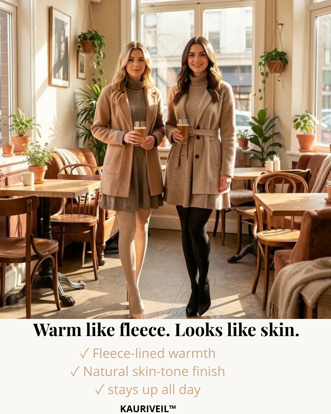KauriVeil™ Fleece-Lined Tights — Warm like fleece. Looks like skin.
