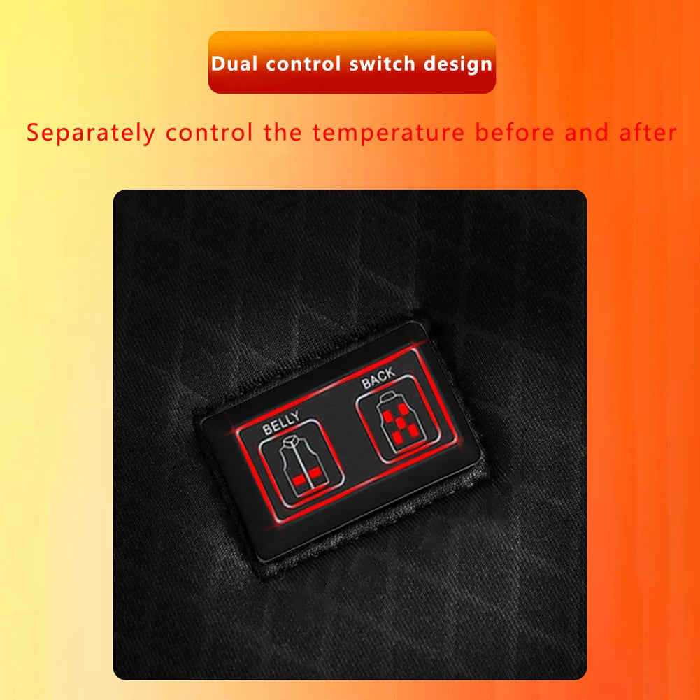 16 Areas Heated Vest USB Infrared Heating Vest Jacket Unisex Winter Electric Heated Vest Outdoor Sports Hiking Oversized M-4XL