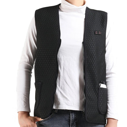 16 Areas Heated Vest USB Infrared Heating Vest Jacket Unisex Winter Electric Heated Vest Outdoor Sports Hiking Oversized M-4XL