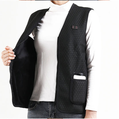16 Areas Heated Vest USB Infrared Heating Vest Jacket Unisex Winter Electric Heated Vest Outdoor Sports Hiking Oversized M-4XL