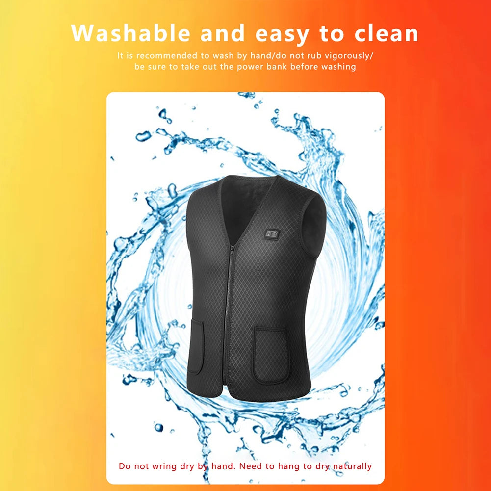 16 Areas Heated Vest USB Infrared Heating Vest Jacket Unisex Winter Electric Heated Vest Outdoor Sports Hiking Oversized M-4XL