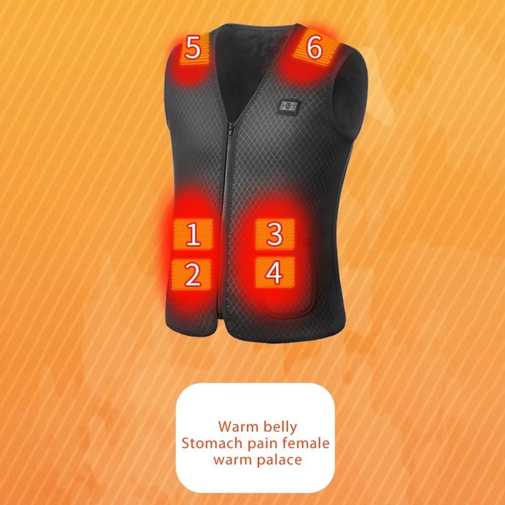 16 Areas Heated Vest USB Infrared Heating Vest Jacket Unisex Winter Electric Heated Vest Outdoor Sports Hiking Oversized M-4XL