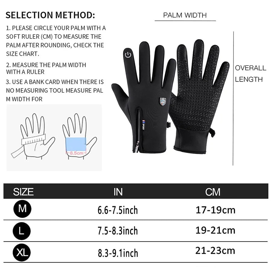 Winter Thermal Gloves for Men and Women, Touch Screen Fingers Waterproof Windproof Anti Slip Warm Gloves for Hiking Driving