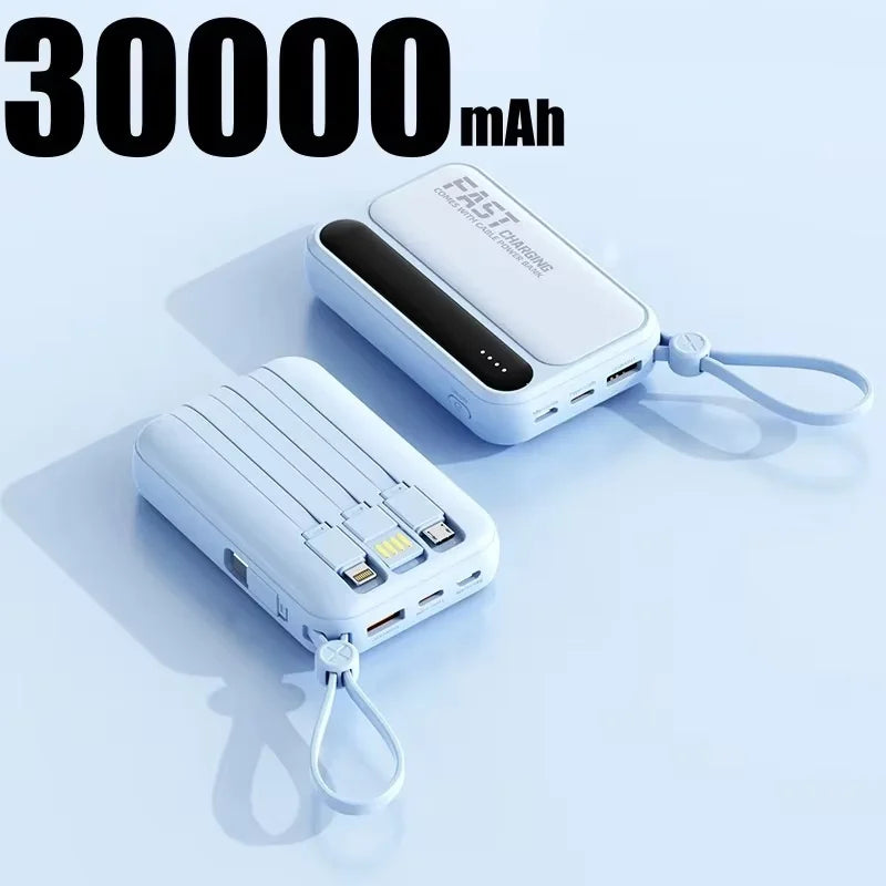 Large Capacity 500000mAh Power Bank 120W 4-in-1 Cables Intelligent Digital Display Portable  Powerbank for iPhone