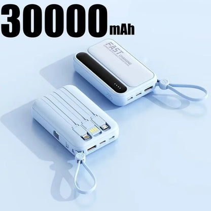 Large Capacity 500000mAh Power Bank 120W 4-in-1 Cables Intelligent Digital Display Portable  Powerbank for iPhone