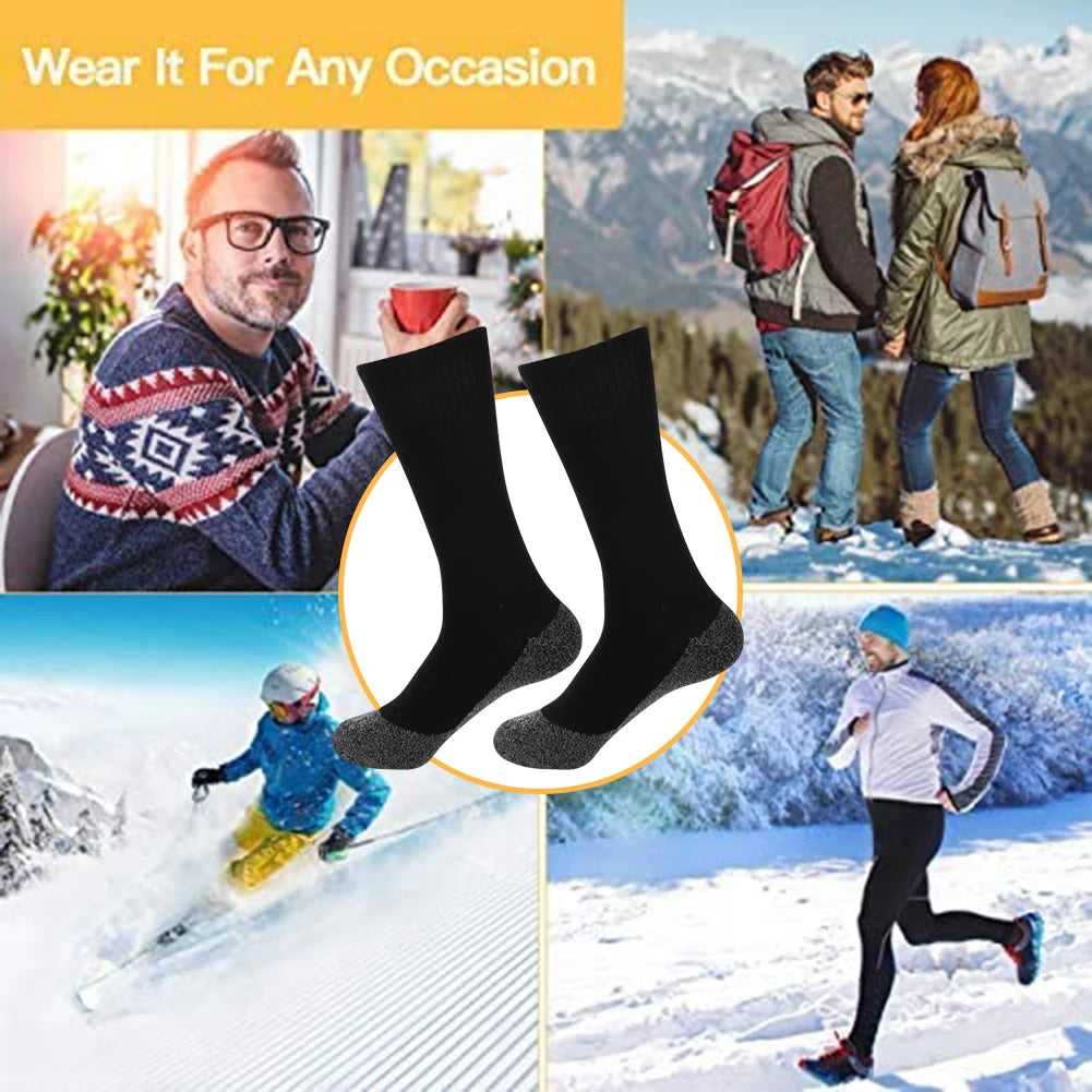 1/2Pairs Winter Self-Heating Socks for Men Women Thermal Heated Socks Elastic Anti-Slip Socks Outdoor Ski Tube Sock Foot Warmer