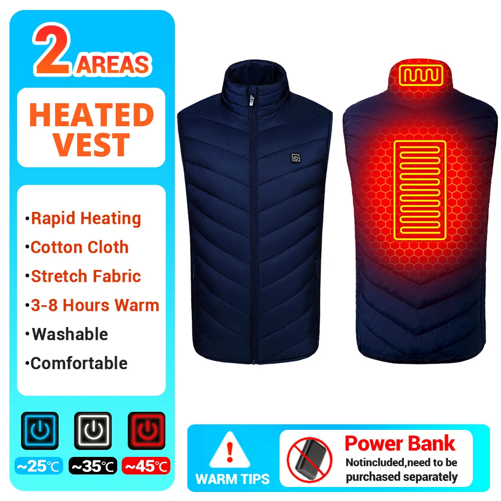 21 Heated Vest Winter Electric Heated Jackets Men Women Sportswear Heated Coat Coat Motorcycle USB Heating Jacket For Camping