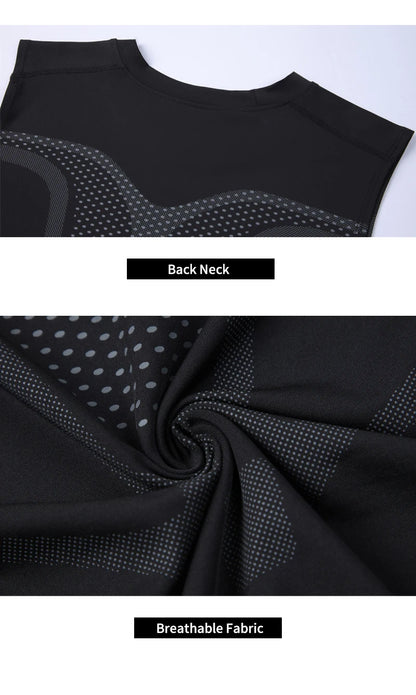Compression Tank Top Men Gym Shirt Sleeveless Quick Dry Printing Sportswear Male Fitness Bodybuilding Vest Workout Muscle Top