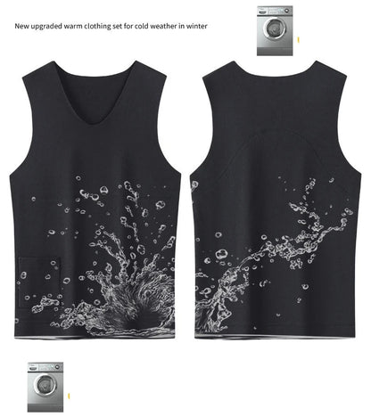 Heated Jacket Men Women Warm Seamless Vest USB Self Heating Jacket Ski Camping Hiking Heated suede Winter Clothes Washed