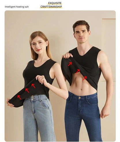 Heated Jacket Men Women Warm Seamless Vest USB Self Heating Jacket Ski Camping Hiking Heated suede Winter Clothes Washed