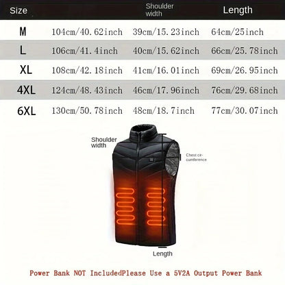 Electric Heated Vest with Carbon Fiber Heating, Full-Body USB Constant Temperature Vest for Men and Women, Heated Cotton Vest, 4 Heating Zones, Can Be Seen Clearly, Keep Warm This Winter (Battery or Power Bank Not Included)