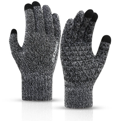 Winter Gloves for Men Women, Touch Screen Gloves, Upgraded Thicken Anti-Slip Silicone Gel, Thermal Soft Knit Lining