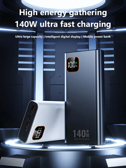 500000mAh Ultra Large Capacity Power Bank 140W Super Fast Charging Portable Mobile Power Digital Display External Battery