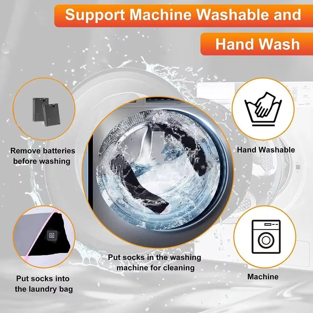 Heating Socks with Battery Box Rechargeable Anti-Cold Men Thermal Heated Foot Warmer Outdoor Camping Ski Sports Winter