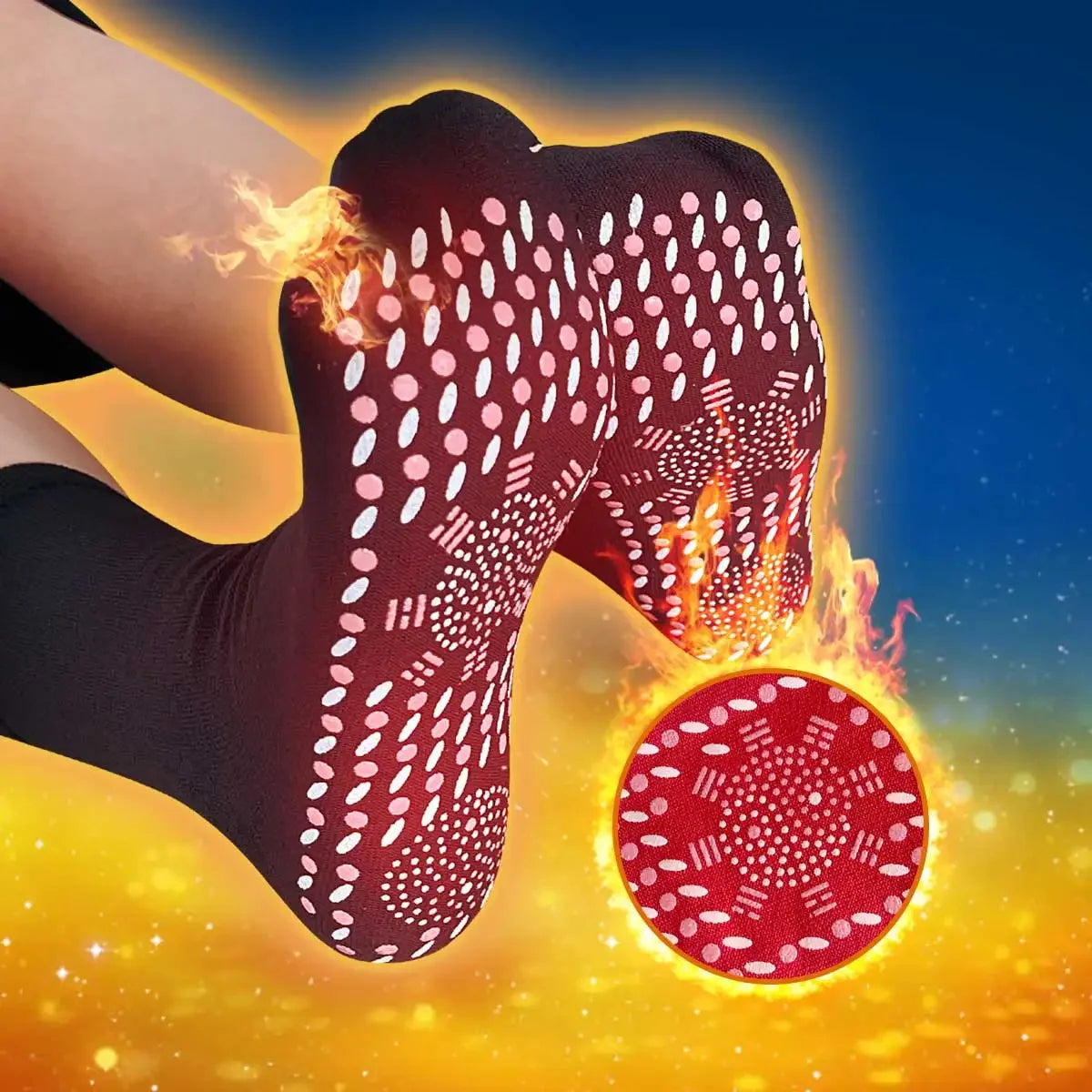 1/5Pairs Heated Socks, Self Heating Socks for Men Women,Massage Anti-Freezing for Fishing Camping Hiking Skiing and Foot Warmer