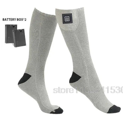 Winter Heated Socks Rechargeable Heating Socks with Battery Box Heated Socks Warmth Outdoor Heated Boots Snowmobile Ski Equipmen