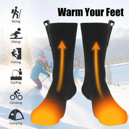 Winter Heated Socks Electric Socks for Men USB Electric Heated Socks Warm Cotton Socks with Fast Heating and Long Warmth