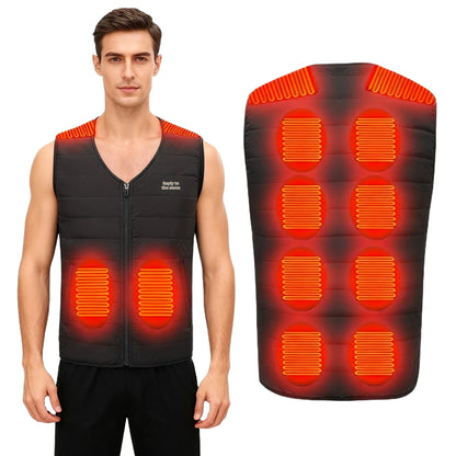 Heated Vest for Men Women 12-Zone Smart Electric Heating Vest USB Rechargeable Thermal Fleece Lined Winter Warm Vest Outdoor