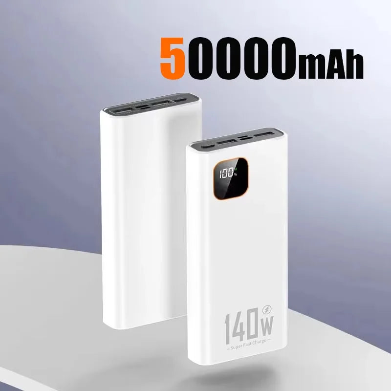 500000mAh Ultra Large Capacity Power Bank 140W Super Fast Charging Portable Mobile Power Digital Display External Battery