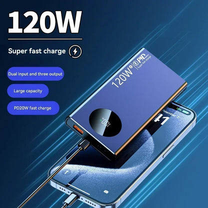 200000mAh Power Bank 120W Super Fast Charging Power Bank High Capacity External Battery With Digital Display For Iphone Xiaomi