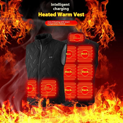 2025 New Heated Vest for Men 9 Heating Zones Dual Control Electric Warming Vest USB Smart Heating Waistcoat Ladies&