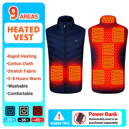 21 Heated Vest Winter Electric Heated Jackets Men Women Sportswear Heated Coat Coat Motorcycle USB Heating Jacket For Camping