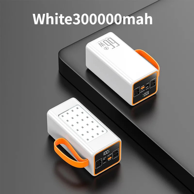 500000MAH  100000mah 200000mah 300000mahPowerbank Fast Charging Real Capacity BCAK with Built-in Cable Super Large Capacity