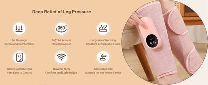 Leg Massager with Heat and Compression, Legs Massage for Circulation and Pain Relief , Heating Calf Leg Air Compression Massager