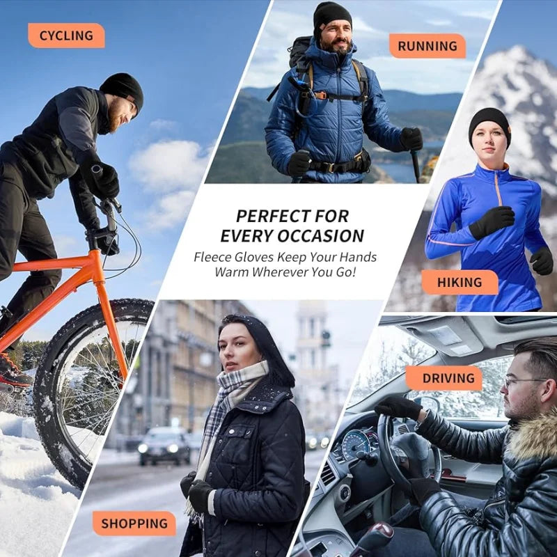 Warm Winter Gloves Polar Fleece Cold Weather Gloves Touch Screen Women and Men Thermal Gloves for Running Hiking