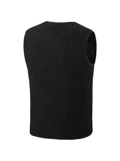 16 Areas Heated Vest Teddy Velvet V-neck for Men Women USB Electric Temperature Control Vest 3-speed Adjustable Heating Jacket