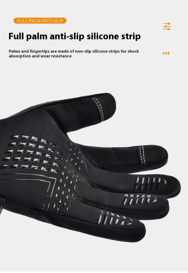 Thermal Touchscreen Cycling Gloves Windproof  Water-Resistant Winter Bike Gloves with Anti-Slip Grip