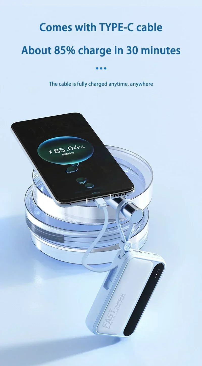 Large Capacity 500000mAh Power Bank 120W 4-in-1 Cables Intelligent Digital Display Portable  Powerbank for iPhone