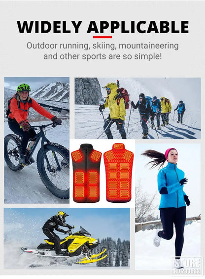 21 Heated Vest Winter Electric Heated Jackets Men Women Sportswear Heated Coat Coat Motorcycle USB Heating Jacket For Camping