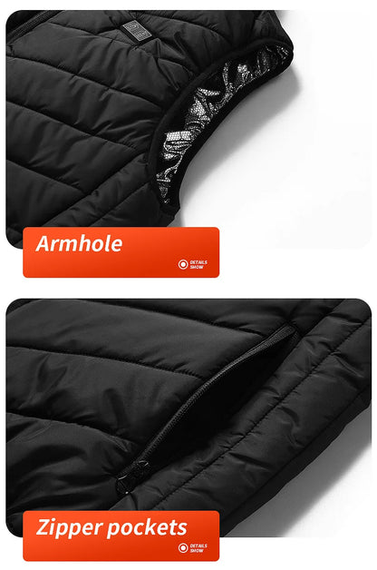 21 Heated Vest Zones Electric Heated Jackets Men Women Sportswear Heated Coat Graphene Heat Coat USB Heating Jacket For Camping