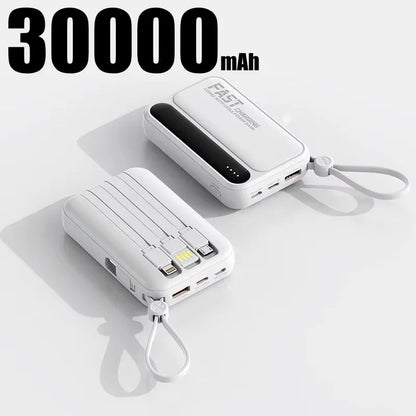 Large Capacity 500000mAh Power Bank 120W 4-in-1 Cables Intelligent Digital Display Portable  Powerbank for iPhone