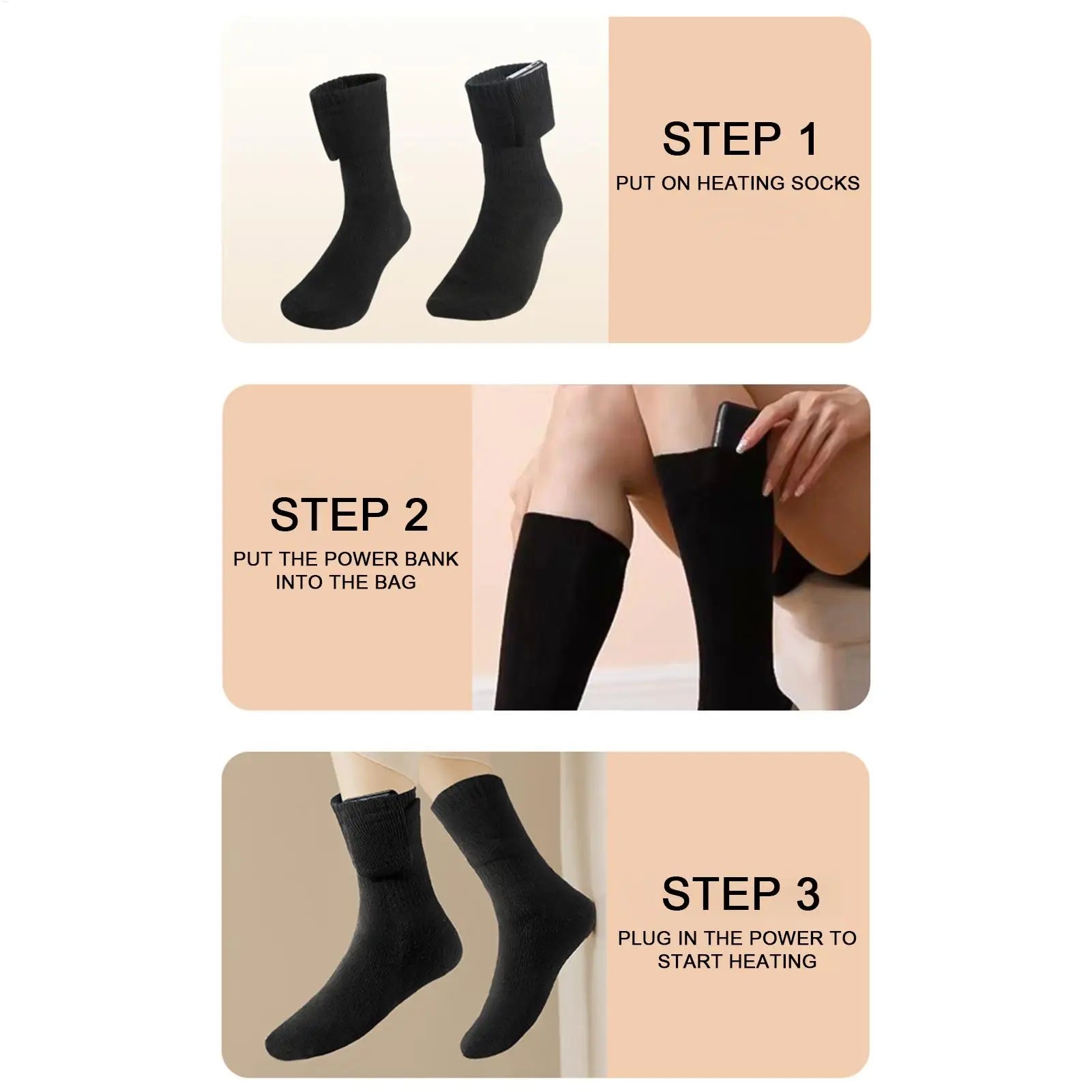 Winter Heated Socks Electric Socks for Men USB Electric Heated Socks Warm Cotton Socks with Fast Heating and Long Warmth
