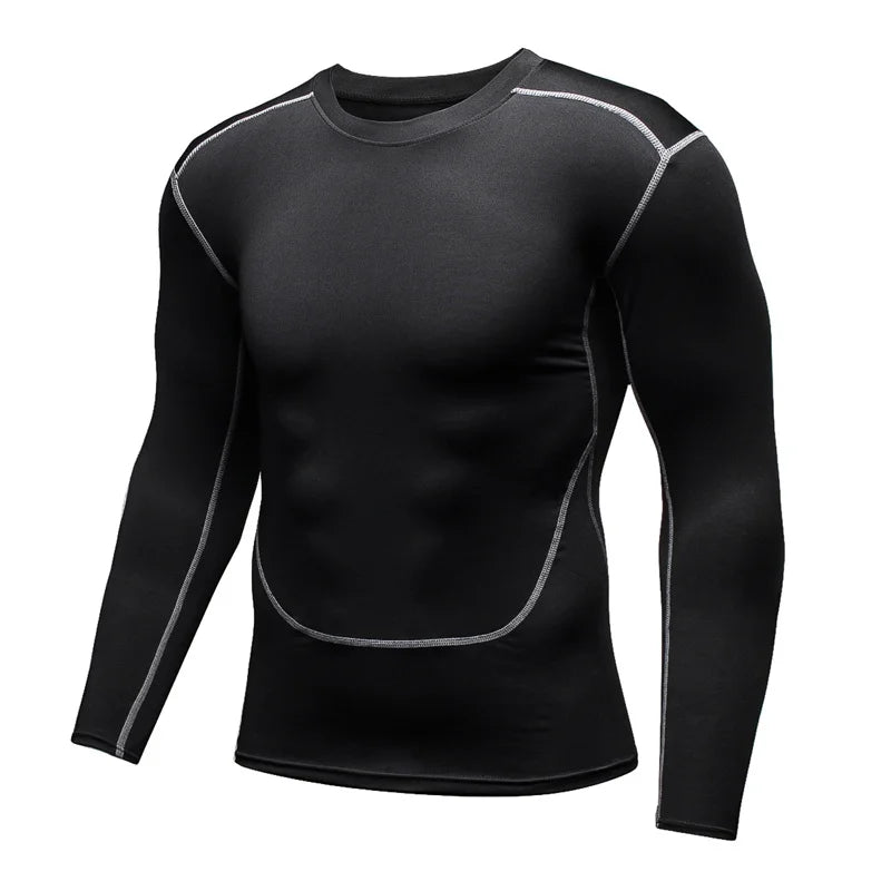 Men Thermal Underwear Thermal Shirt Tops Fleece Undershirt Round Neck t-Shirt Inner Wear Compression Shirts Winter Man Clothes