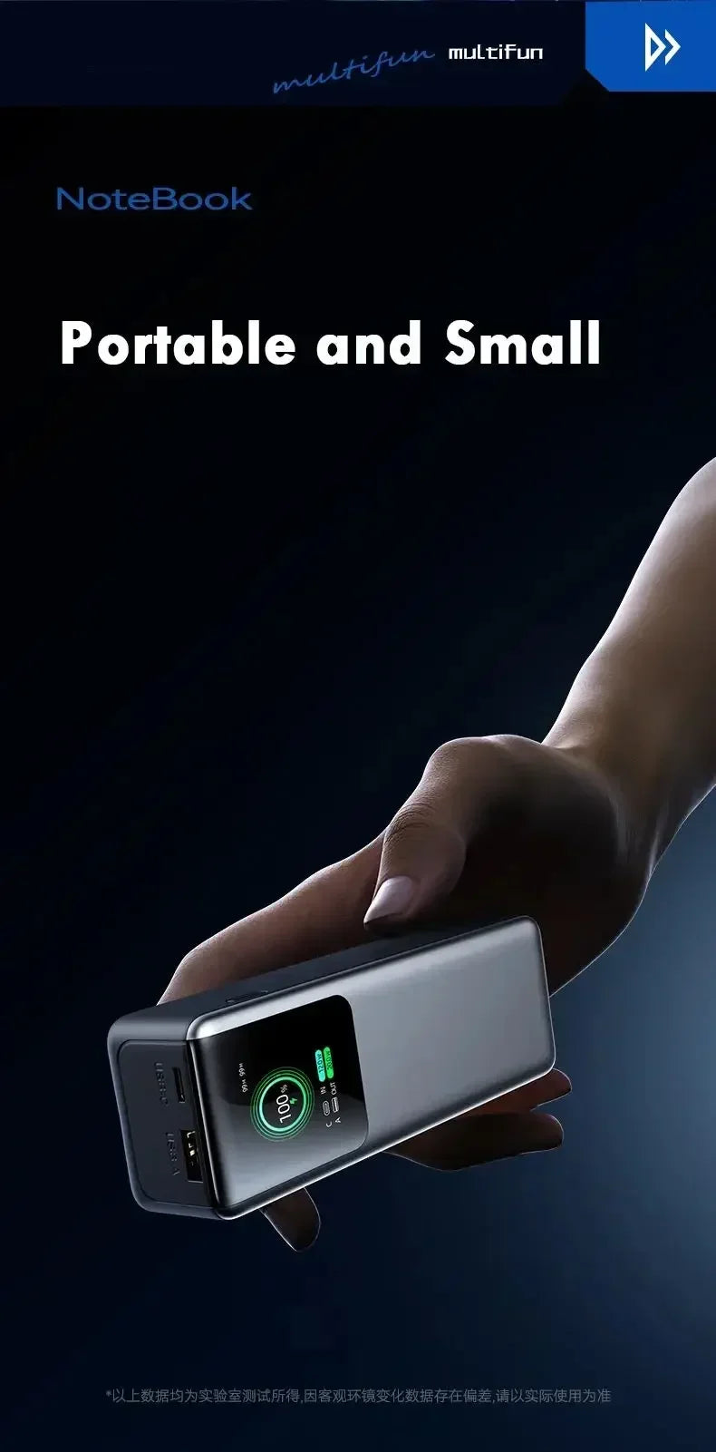 Large Capacity 100W Power Bank Portable 27000mAh Fast Charger External Spare Battery Powerful Powerbank For laptop iPhone Xiaomi